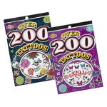 Temporary Tatto Book - 200 Piece, Assorted